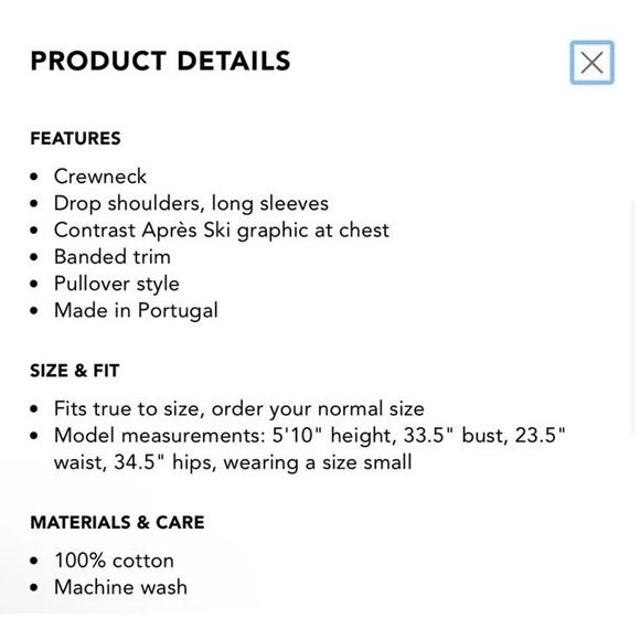 Kule The Raleigh Après Ski Graphic Sweatshirt Sz Large NWT $148 - Picture 6 of 13